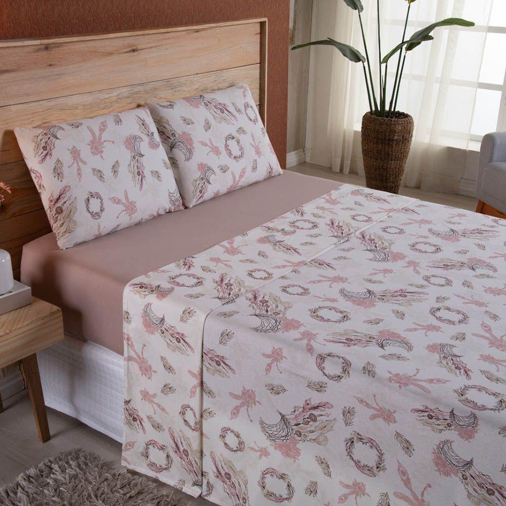 Jogo De Lençol Dallas Soft Queen 4 Peças Malha 100% Algodão - Chocolate - 1