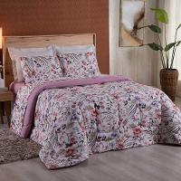 Edredom King Dallas Soft Malha 100% Algodão Dupla Face 01 Peça - Jardim Rosa - 1