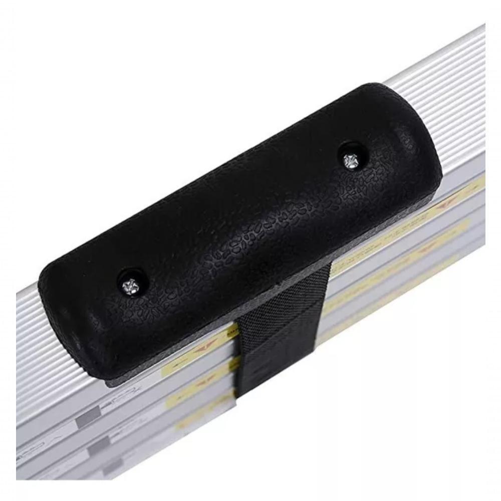 Escada Telescopica Extensiva Aço Inoxidável 13 Degraus 3,8m Cinza - 6