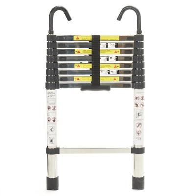 Escada Telescopica Extensiva Aço Inoxidável 9 Degraus 2,6m Cinza