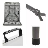 Kit 2 Mesas Picnic Dobrável Vira Maleta Portátil Com Alça 1,80m Branca - 3