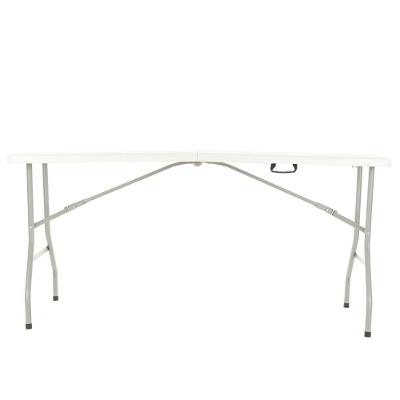 Mesa Picnic Dobrável Vira Maleta Portátil 1,50m Camping Premium Branco