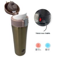 Garrafa Isotérmica Inox Dourada Tampa Antivazamento 500ml