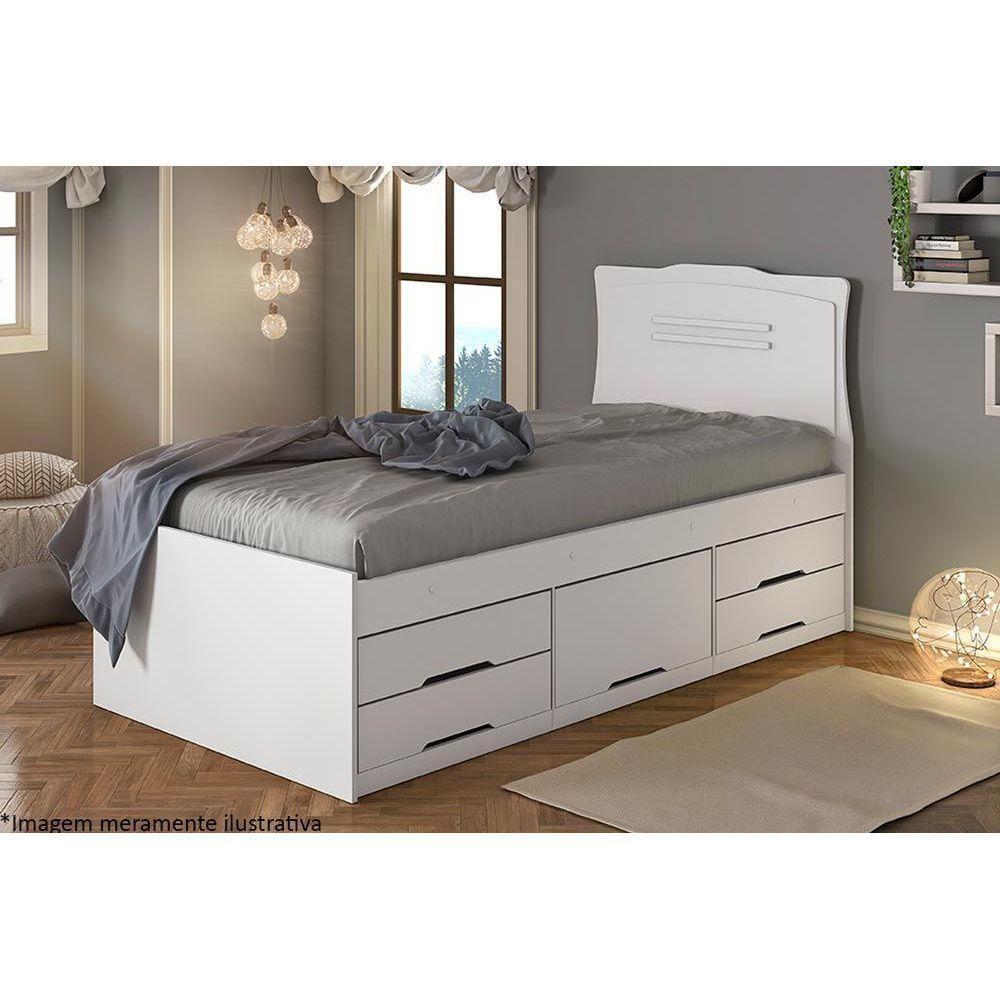 Cama Multifuncional Juvenil Júlia C- 5 Gavetas Cinamomo-off White - Conquista - 5