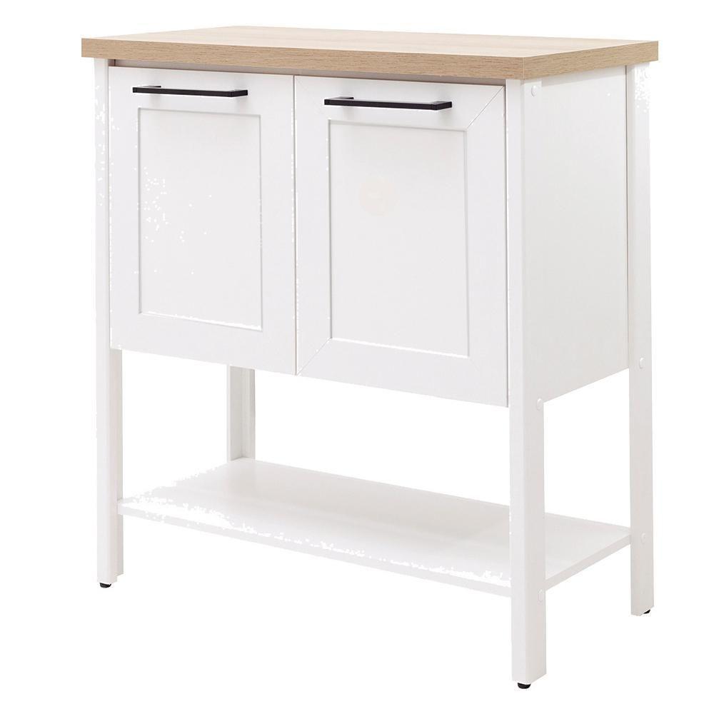 Gabinete Banheiro Com Tampo 2 Portas 79 Cm Bn02 Branco Dtall - 1
