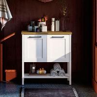 Gabinete Banheiro Com Tampo 2 Portas 79 Cm Bn02 Branco Dtall - 2