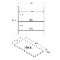 Gabinete Banheiro Com Tampo 2 Portas 79 Cm Bn02 Branco Dtall