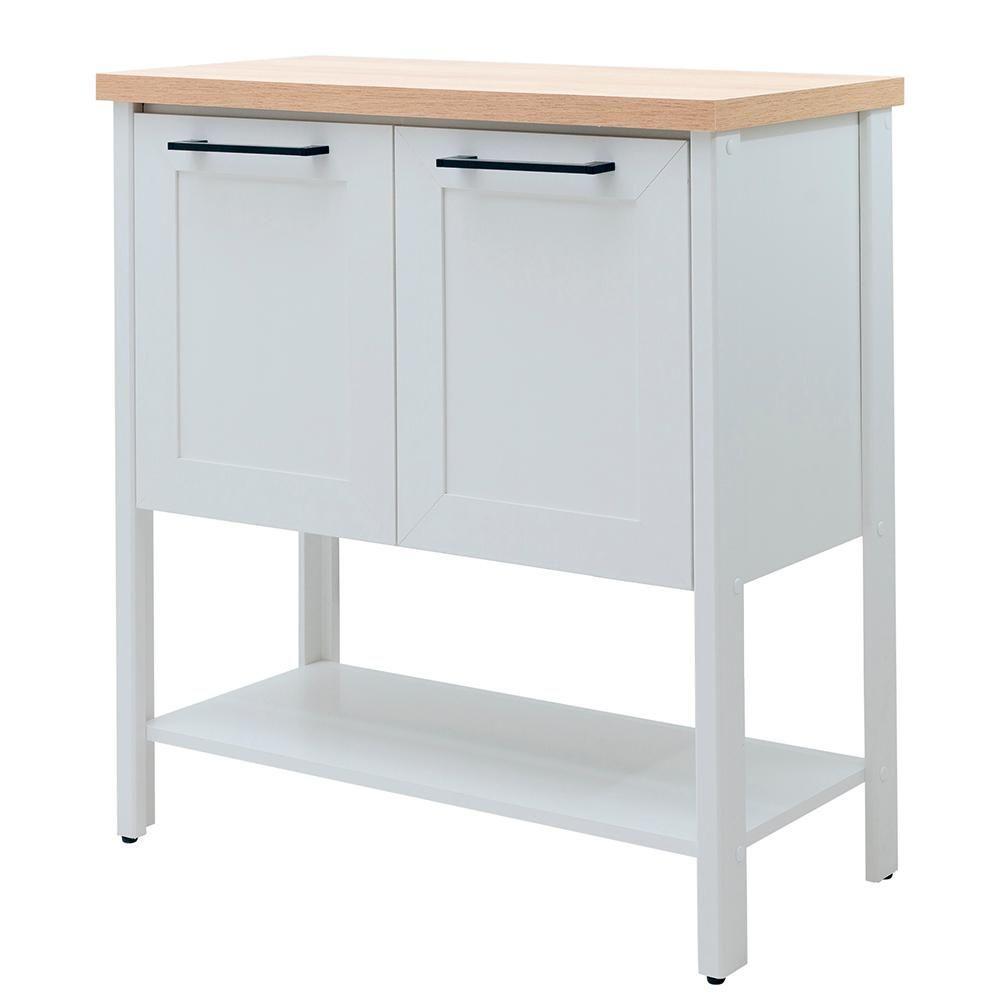 Gabinete Banheiro Com Tampo 2 Portas 79 Cm Bn02 Cinza Dtall - 1