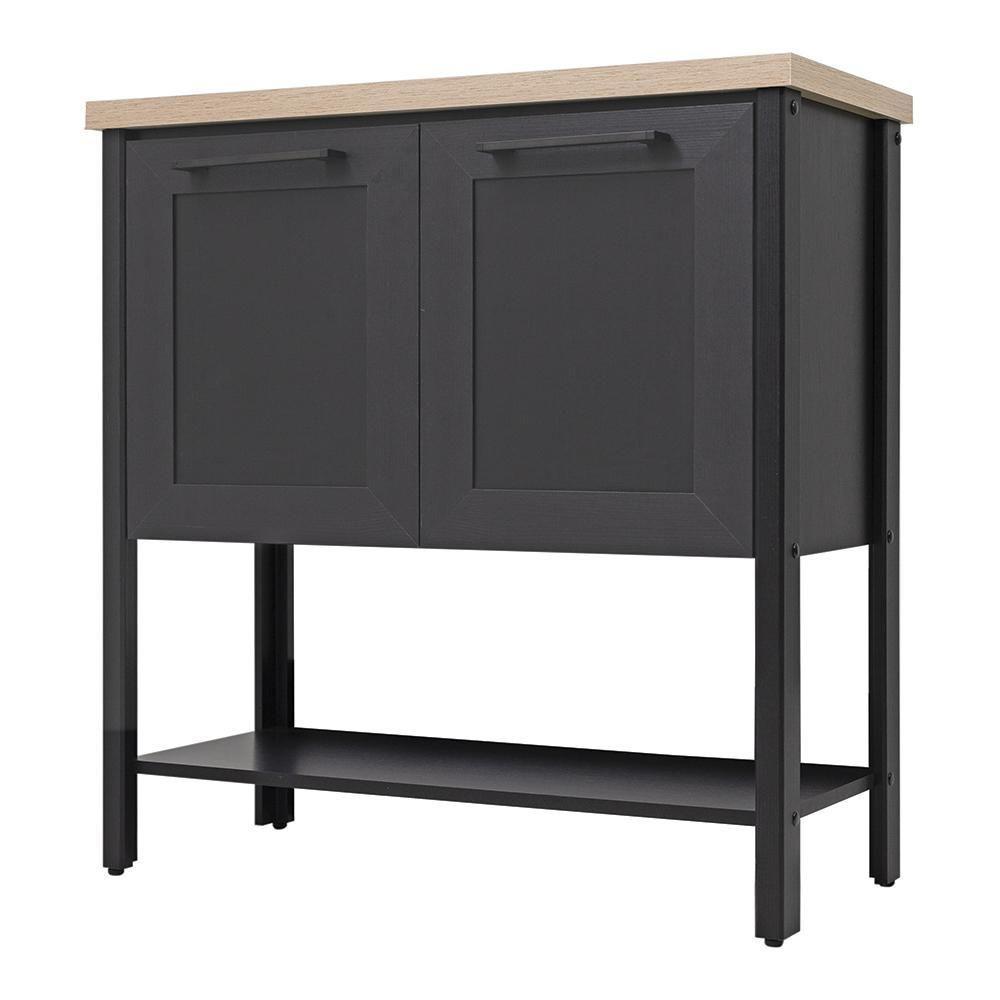 Gabinete Banheiro Com Tampo 2 Portas 79 Cm Bn02 Preto Dtall - 1