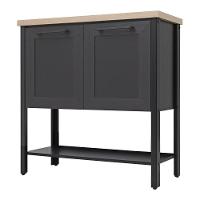 Gabinete Banheiro Com Tampo 2 Portas 79 Cm Bn02 Preto Dtall - 1