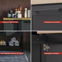 Gabinete Banheiro Com Tampo 2 Portas 79 Cm Bn02 Preto Dtall - 3