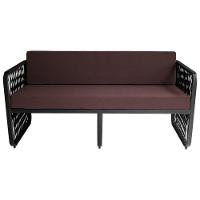 Conjunto 2 Poltronas E Namoradeira Corda Náutica Santiago Preto-marrom - 3