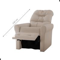 Poltrona Para Descanso Reclinável Lima Corino Bege - 3