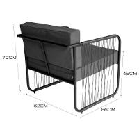 Conjunto 2 Poltronas área Externa Fibra Sintética Córdova Preto-cinza - 6