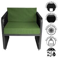Conjunto 2 Poltronas E Mesa Centro Corda Náutica Santiago Preto-verde - 2