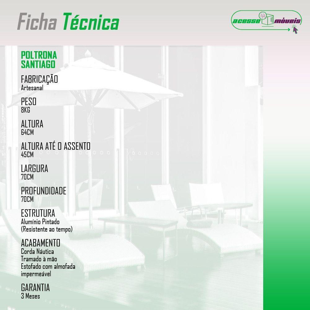 Conjunto 2 Poltronas área Externa Corda Náutica Santiago Preto-marrom - 6