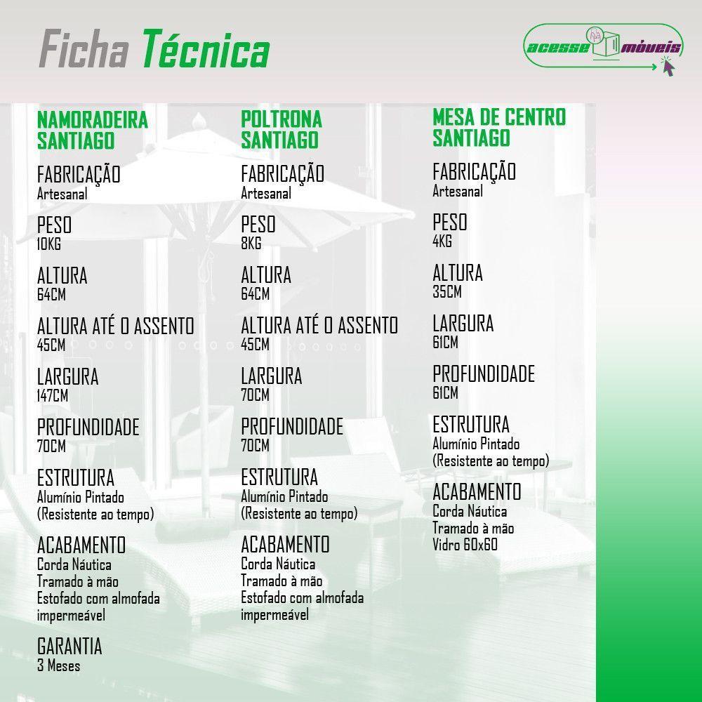 Conjunto 3 Peças Em Alumínio E Corda Náutica Santiago Preto-cinza - 6