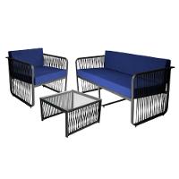 Conjunto 3 Peças Em Alumínio e Corda Náutica Santiago Preto azul - 1