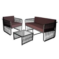 Conjunto 3 Peças Em Alumínio e Corda Náutica Santiago Preto marrom - 1