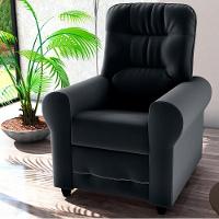 Poltrona Para Descanso Reclinável Lima Veludo Inca Preto - 1