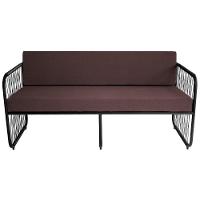 Conjunto 1 Poltronas E Namoradeira Fibra Sintética Córdova Preto-marrom - 2