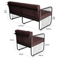 Conjunto 1 Poltronas E Namoradeira Fibra Sintética Córdova Preto-marrom - 5