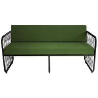 Conjunto 2 Poltronas E Namoradeira Fibra Sintética Córdova Preto-verde - 3