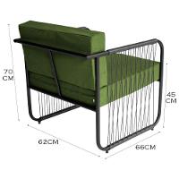 Conjunto 2 Poltronas área Externa Fibra Sintética Córdova Preto-verde