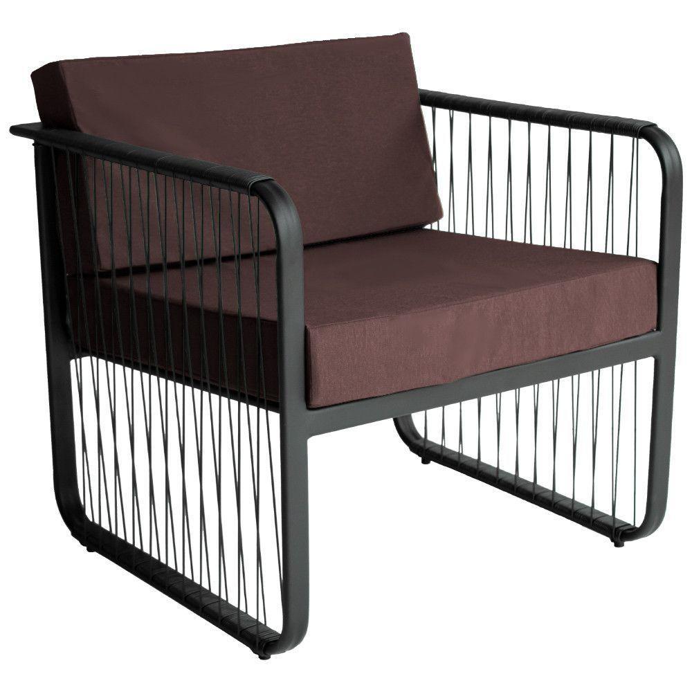 Conjunto 2 Poltronas área Externa Fibra Sintética Santiago Preto-marrom - 4