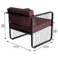 Conjunto 2 Poltronas área Externa Fibra Sintética Santiago Preto-marrom - 2