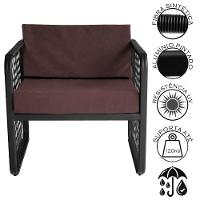 Conjunto 2 Poltronas área Externa Fibra Sintética Santiago Preto-marrom - 3