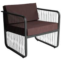 Conjunto 2 Poltronas área Externa Fibra Sintética Santiago Preto-marrom