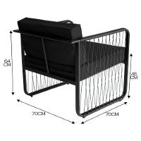 Conjunto 2 Poltronas área Externa Fibra Sintética Santiago Preto-preto - 2