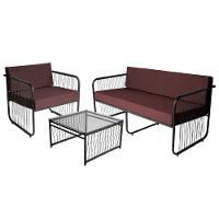 Conjunto 3 Peças Em Aço Carbono E Fibra Sintética Córdova Preto-marrom - 1