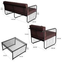 Conjunto 3 Peças Em Aço Carbono E Fibra Sintética Córdova Preto-marrom - 2