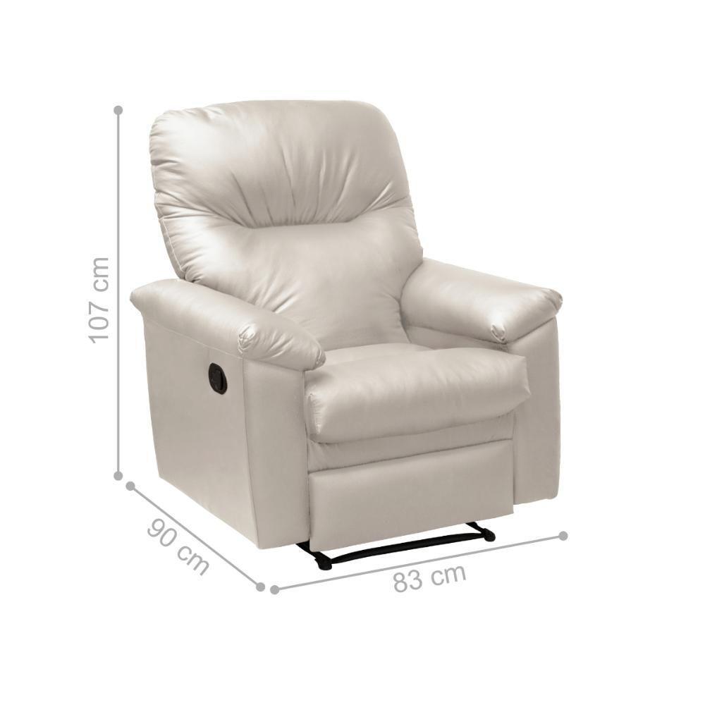 Poltrona Reclinável Para Sala De Estar Mel Corino Bege - 2
