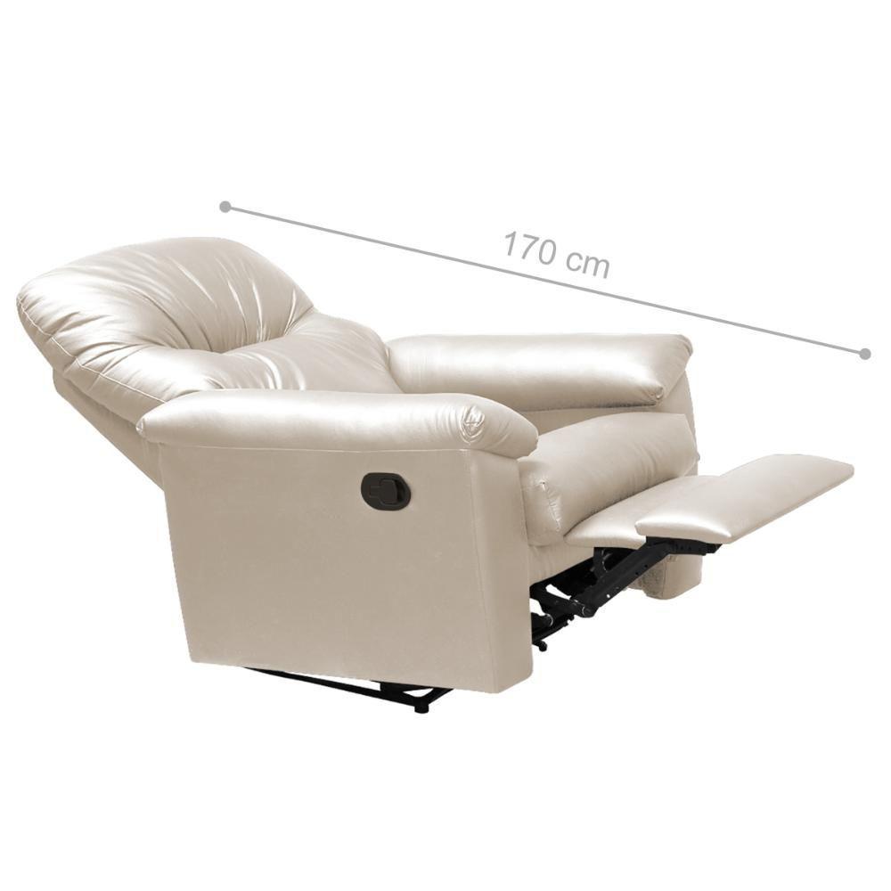 Poltrona Reclinável Para Sala De Estar Mel Corino Bege - 3