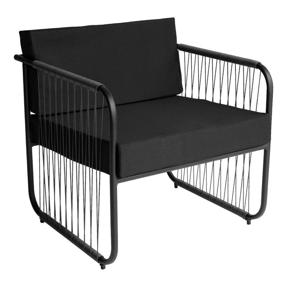 Conjunto 2 Poltronas área Externa Fibra Sintética Córdova Preto-preto - 5