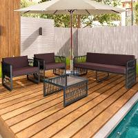 Conjunto 4 Peças Em Alumínio E Corda Náutica Santiago Preto marrom - 2