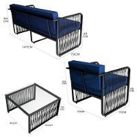 Conjunto 4 Peças Em Alumínio E Corda Náutica Santiago Preto azul - 5