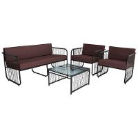 Conjunto 4 Peças Em Aço Carbono E Fibra Sintética Córdova Preto-marrom - 1