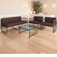 Conjunto 4 Peças Em Aço Carbono E Fibra Sintética Córdova Preto-marrom - 2