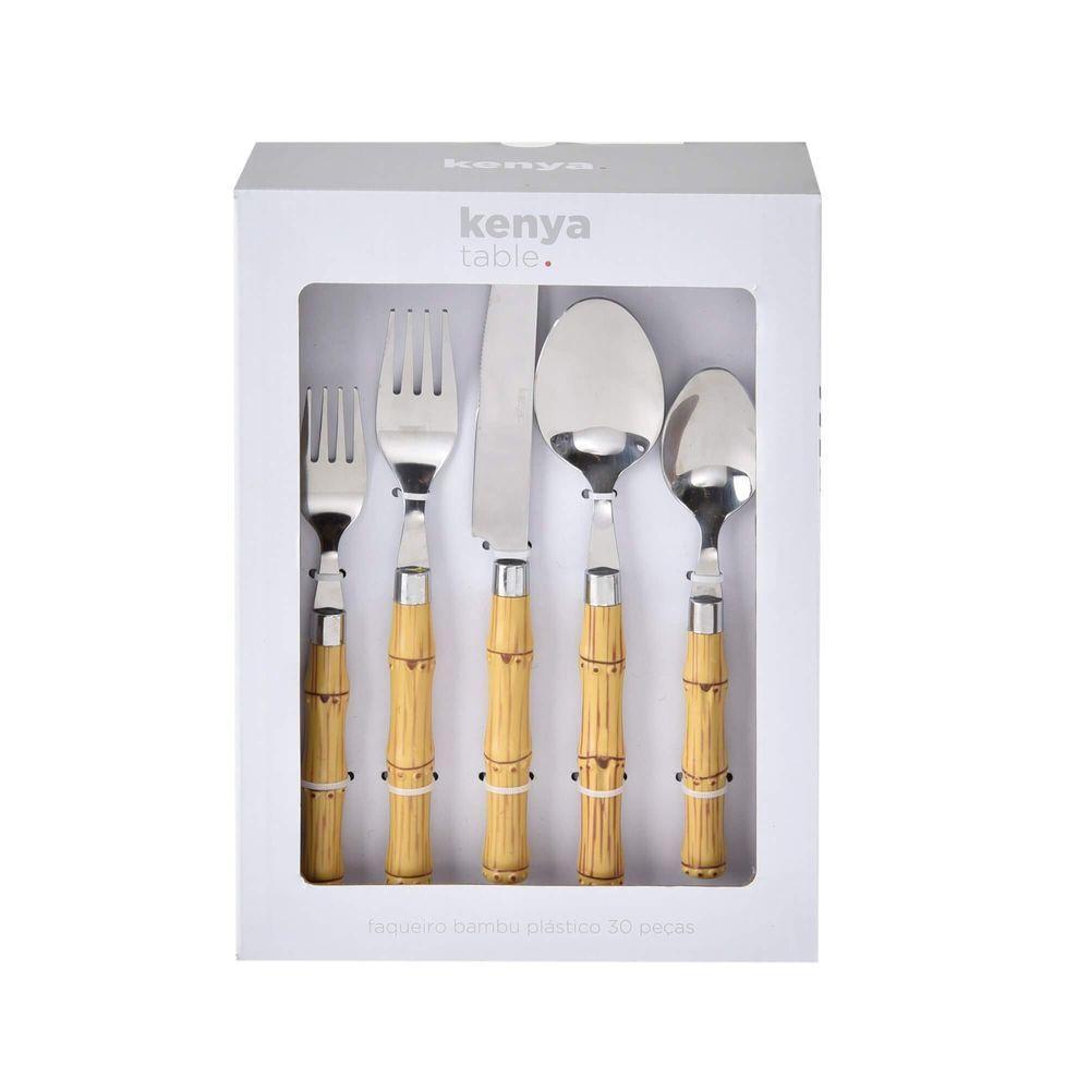 Faqueiro Bamboo Com 30 Peças Kenya - 3