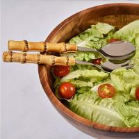 Kit 2 Peças Com Colher E Garfo Para Salada Bamboo Real Kenya - 5