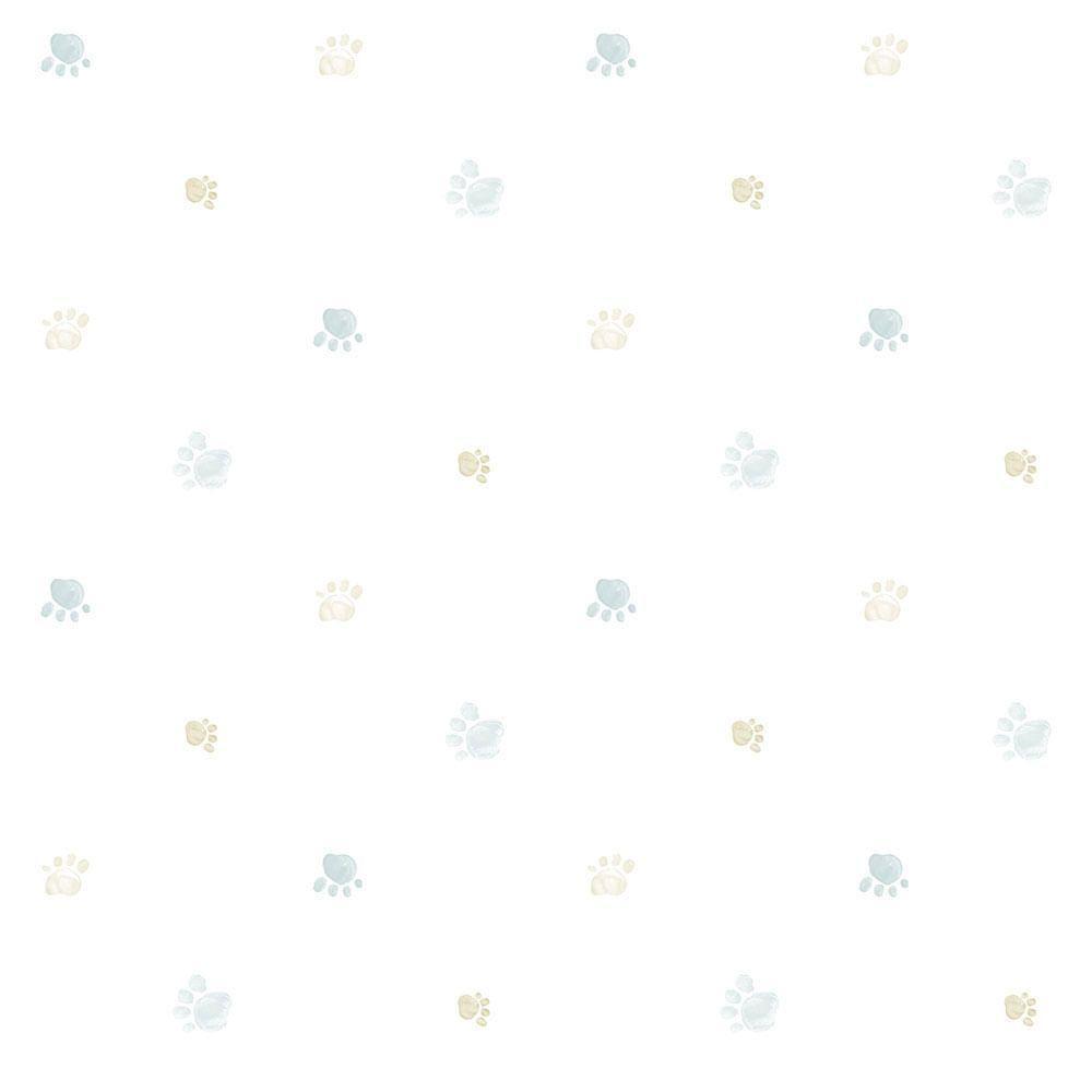 Papel De Parede Lullaby Pegadas Verde Malva 2284 - Rolo 10m X 0,53m - 1