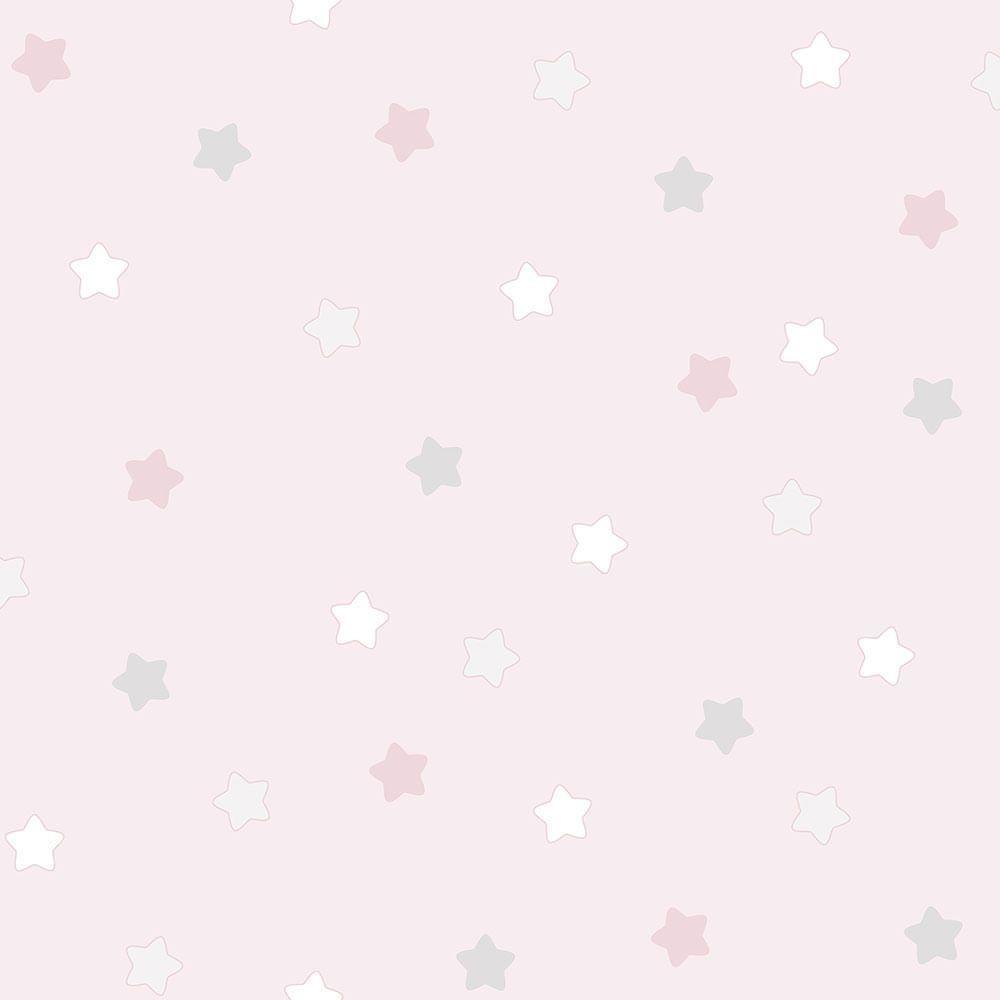 Papel De Parede Lullaby Estrelas Rosa 2252 - Rolo 10m X 0,53m - 1