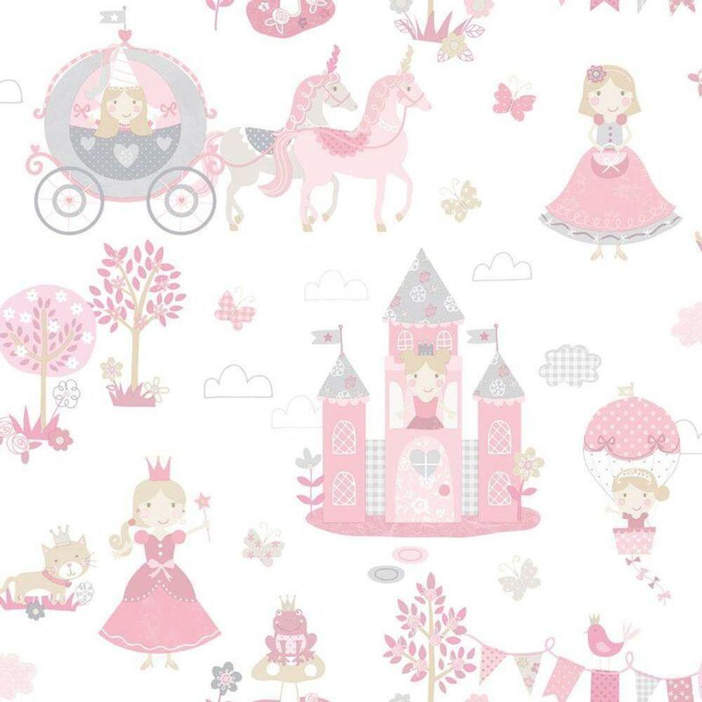Papel De Parede Conto De Fadas - G78371 Rosa E Cinza Tiny Tots 2 - G78371 - 1