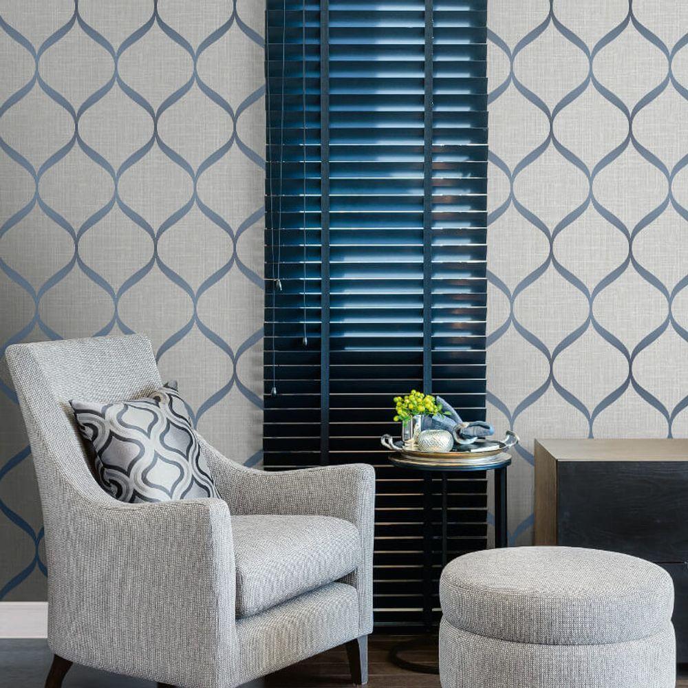 Papel De Parede Shimmer Fluidez Aspecto Têxtil Uk21212 - Rolo 10m X 0,52m - 2