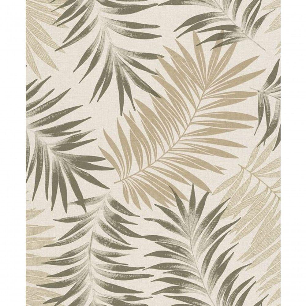 Papel De Parede Muse Folhagem Verde Verde E Bege A56202 - 2