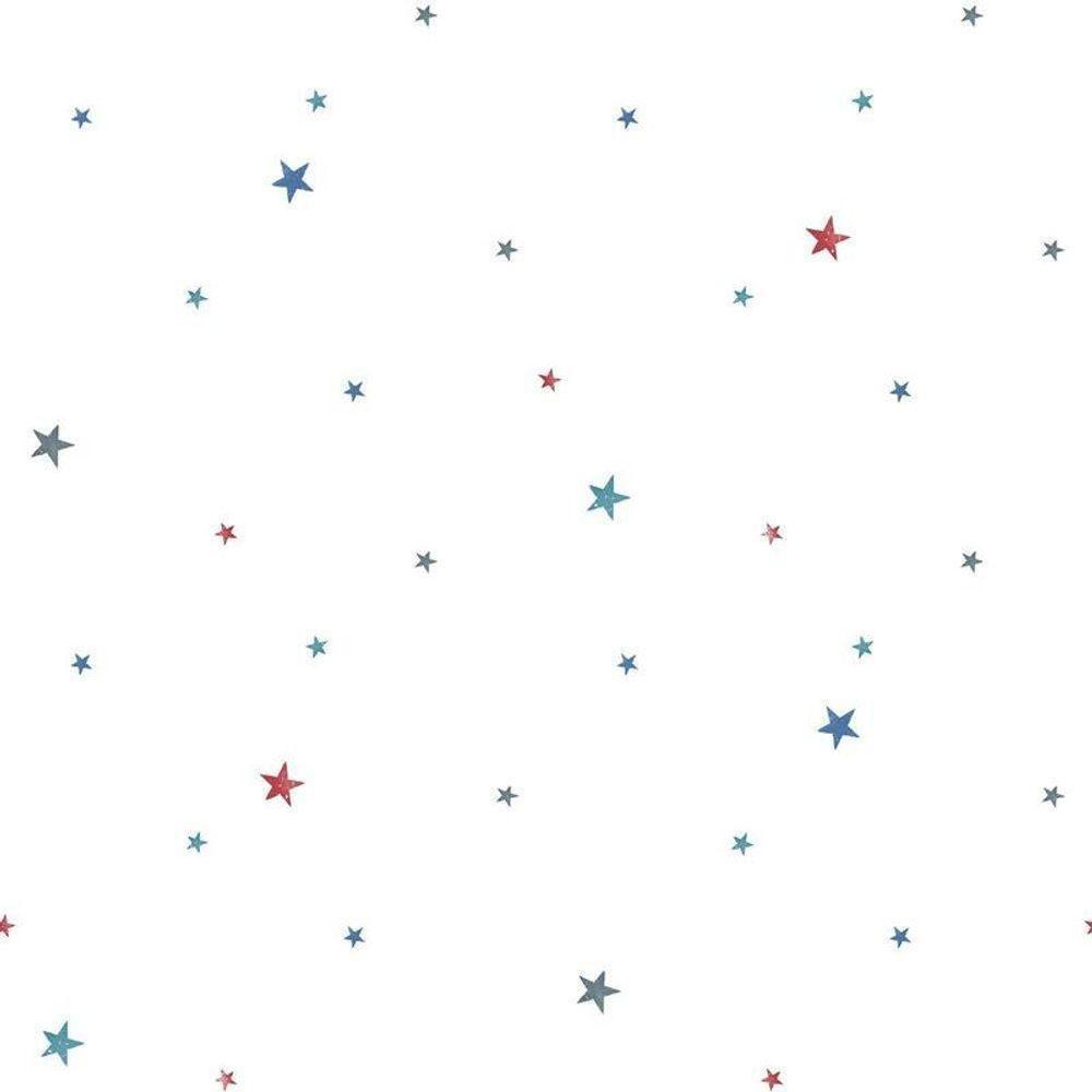 Papel De Parede Estrelinhas - G78413 Azul E Vermelho Tiny Tots 2 - G78413 - 1